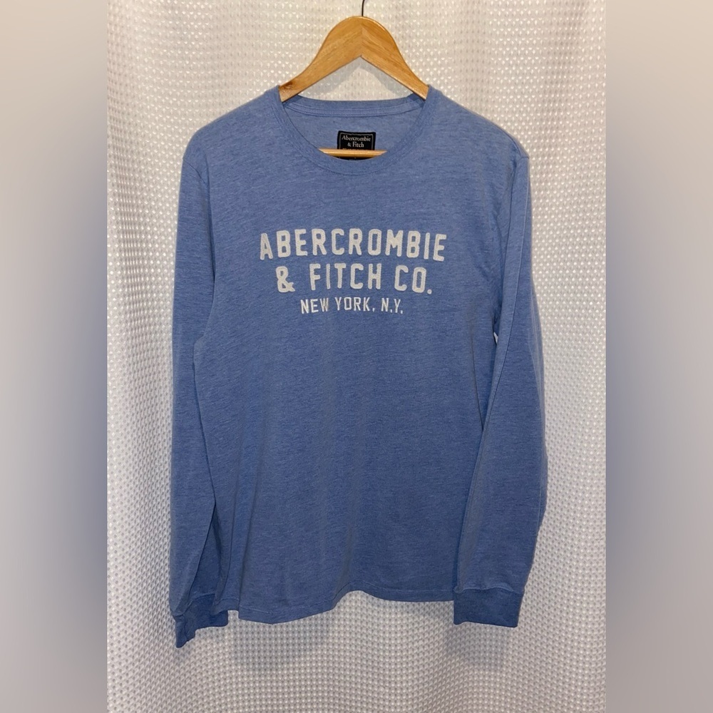 2/40$ Men’s ABERCROMBIE&FITCH heather blue long sleeves T-Shirt size Large